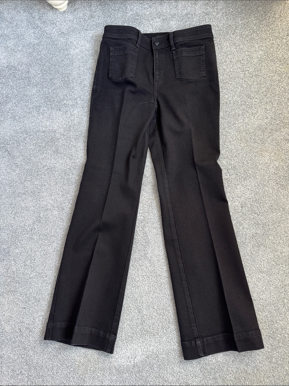 Talbots Black Flared Wide-Leg Jeans
